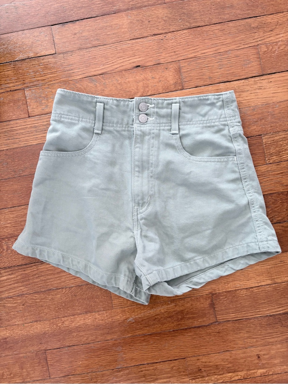 Levi's High-Waisted Sage Green Mom Shorts